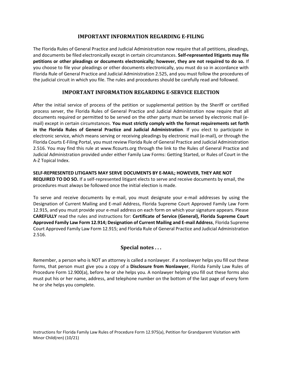 Form 12.975(A) Petition for Grandparent Visitation With Minor Child(Ren) - Florida, Page 3