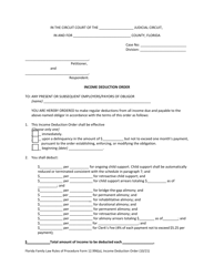 Form 12.996(A) Income Deduction Order - Florida, Page 5