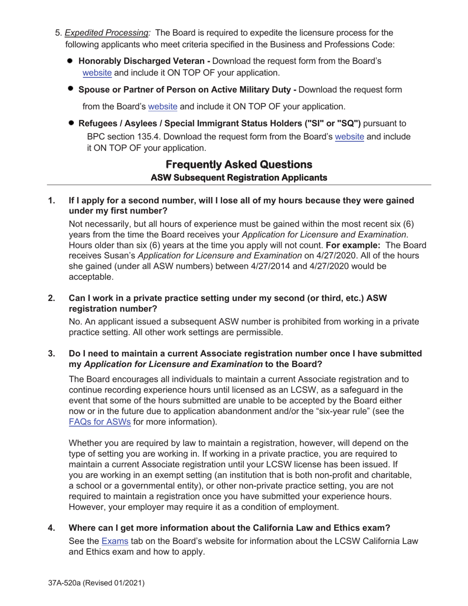 Form 37A-520A Download Fillable PDF or Fill Online Application for ...