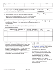 Form 37A-520A Application for Subsequent Associate Clinical Social Worker Registration - California, Page 4