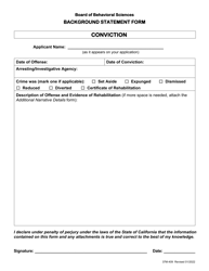 Form 37M-409 Background Statement Form - California, Page 2