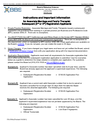 Document preview: Form 37A-590A Application for Subsequent Associate Marriage and Family Therapist Registration - California