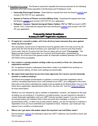 Form 37A-590A Application for Subsequent Associate Marriage and Family Therapist Registration - California, Page 2