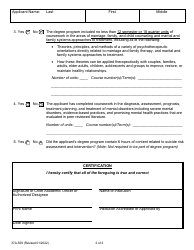 Form 37A-599 Marriage and Family Therapist Degree Program Certification - Out-of-State Degree - California, Page 2