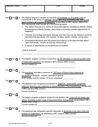 Form A (37A-600) Marriage and Family Therapist in-State Degree Program Certification - California, Page 2