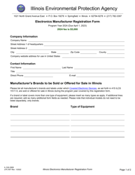 Form IL532-2909 (LPC657) Electronics Manufacturer Registration Form - Illinois