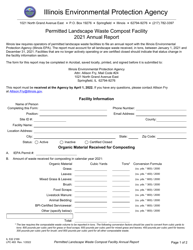 Form IL532 2169 (LPC483) Permitted Landscape Waste Compost Facility Annual Report - Illinois, 2021