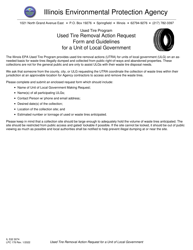 Form IL532 3074 (LPC178) Used Tire Removal Action Request for a Unit of Local Government - Used Tire Program - Illinois