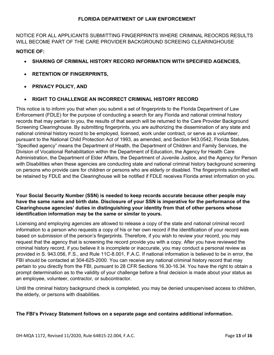Form DH-MQA1172 Osteopathic Physician in Training Application for Initial or Renewal Registration - Florida, Page 13