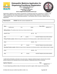 Form DH-MQA1029 Osteopathic Physician Application for Licensure - Florida, Page 26