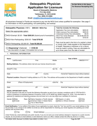 Form DH-MQA1029 Osteopathic Physician Application for Licensure - Florida, Page 4