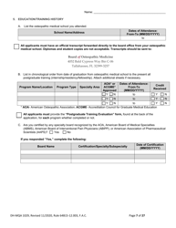 Form DH-MQA1029 Osteopathic Physician Application for Licensure - Florida, Page 7