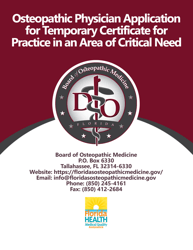 Document preview: Form DH-MQA1249 Osteopathic Physician Application for Temporary Certificate for Practice in an Area of Critical Need - Florida