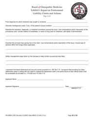 Form DH-MQA1249 Osteopathic Physician Application for Temporary Certificate for Practice in an Area of Critical Need - Florida, Page 24