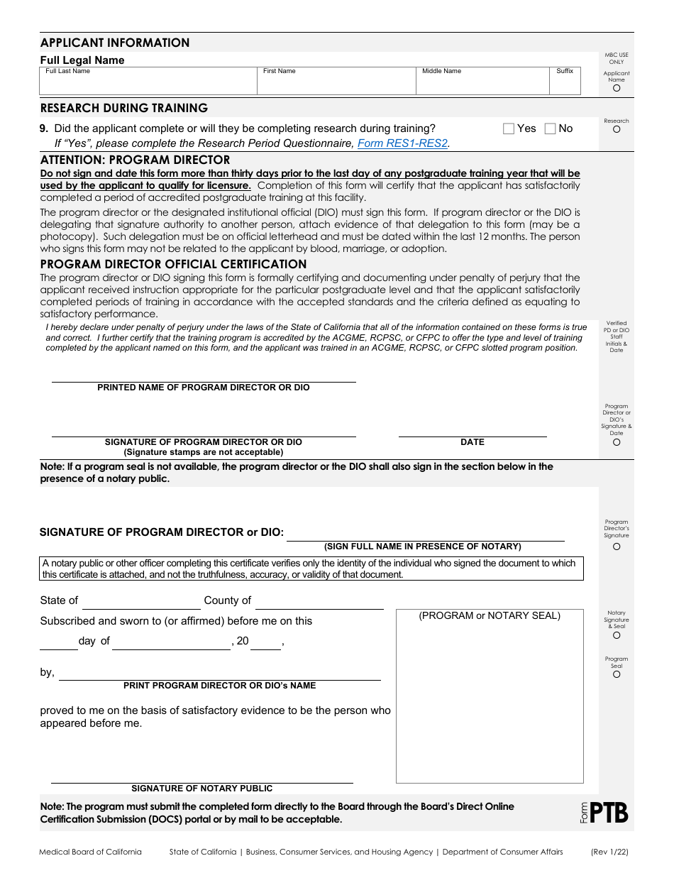 Form PT Certificate of Completion of Acgme / Rcpsc / Cfpc Postgraduate Training - California, Page 2