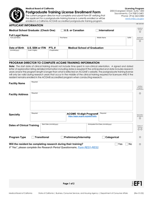 Form EF  Printable Pdf