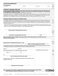Form CODA Certificate of Completion of Coda Postgraduate Training - California, Page 2