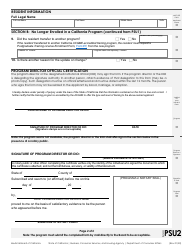 Form PSU Program Status Update/Change Form - California, Page 2