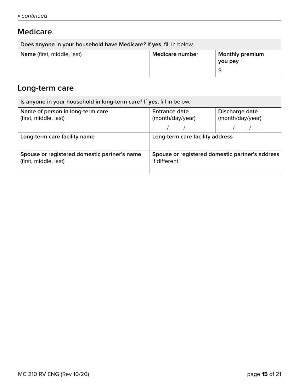 Form MC210 RV Medi-Cal Annual Redetermination - California, Page 15