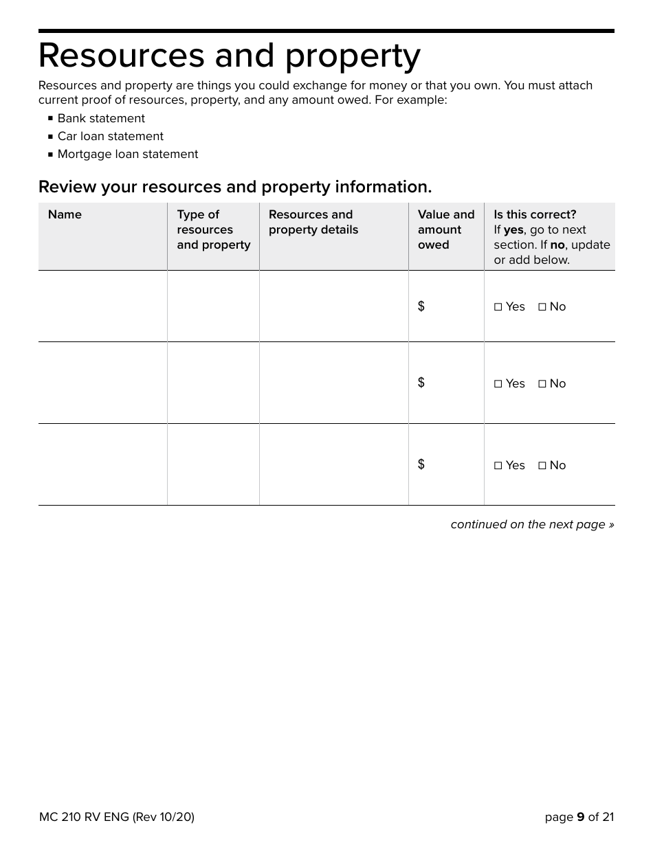 Form MC210 RV Medi-Cal Annual Redetermination - California, Page 9