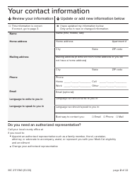 Form MC217 Medi-Cal Renewal Form - California, Page 2