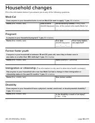 Form MC216 Medi-Cal Renewal Form - California, Page 12