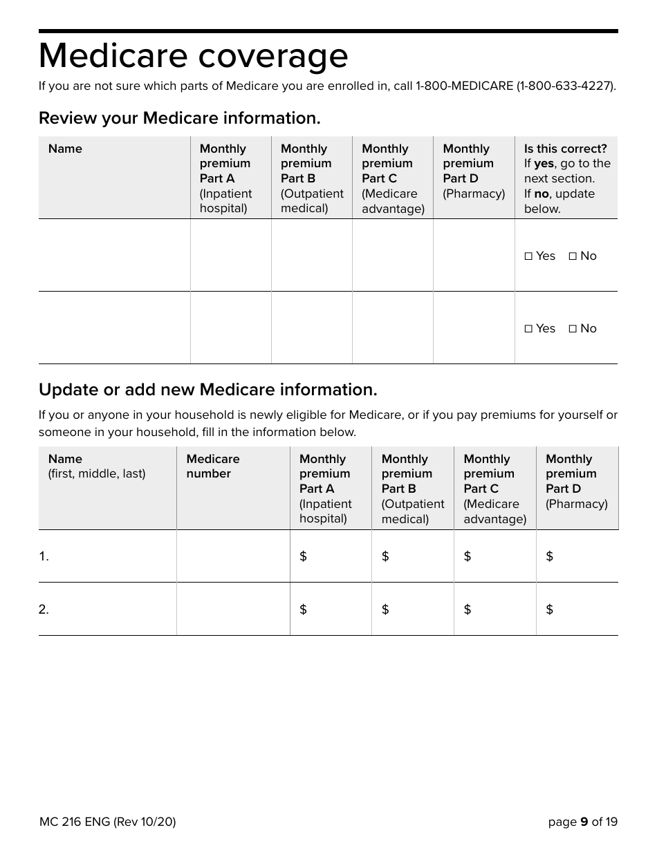 Form MC216 Fill Out, Sign Online and Download Fillable PDF