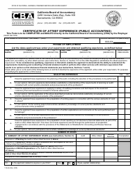 Document preview: Form 11A-6A Certificate of Attest Experience (Public Accounting) - California