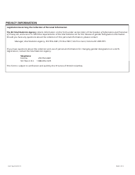 Form VSA510P Physician's or Psychologist's Confirmation of Change of Gender Designation (Minors Aged Under 12 Years) - British Columbia, Canada, Page 2