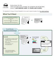 Form VSA509A Application for Change of Gender Designation (Adults and Minors Aged 12 Years and Older) - Changing B.c. Birth Certificate/Registration - British Columbia, Canada