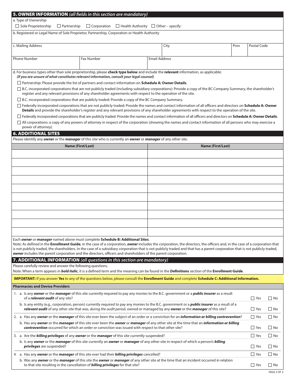 Form HLTH5432 Download Fillable PDF or Fill Online Pharmacare Provider ...