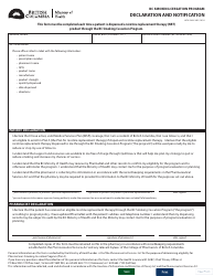 Document preview: Form HLTH5464 Declaration and Notification - Bc Smoking Cessation Program - British Columbia, Canada
