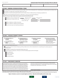 Form HLTH5351 Special Authority Request - Disease Modifying Drugs for Multiple Sclerosis - British Columbia, Canada, Page 2
