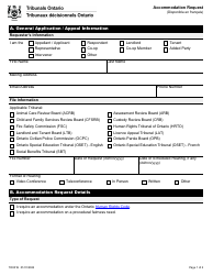 Form TO001E Accommodation Request - Ontario, Canada