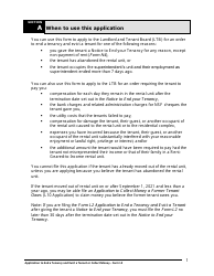 Instructions for Form L2 Application to End a Tenancy and Evict a Tenant or Collect Money - Ontario, Canada, Page 2