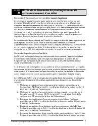 Instruction pour Demande De Prolongation Ou De Raccourcissement D&#039;un Delai - Ontario, Canada (French), Page 2