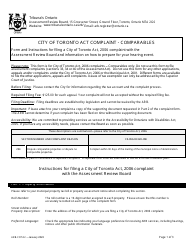 Form ARB-COTA2 City of Toronto Act Complaint - Comparables - Ontario, Canada