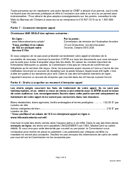 Formulaire D&#039;appel D&#039;une Evaluation Fonciere De La Cref - Ontario, Canada (French), Page 3