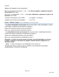 Formulaire D&#039;appel D&#039;une Evaluation Fonciere De La Cref - Ontario, Canada (French), Page 6