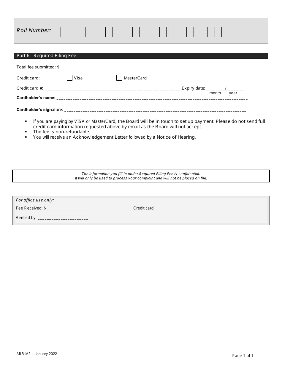Form ARB-M2 Municipal Act Complaint - Comparables - Ontario, Canada, Page 8