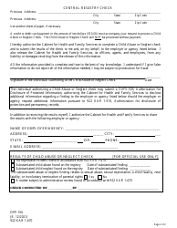 Form DPP-156 Central Registry Check - Kentucky, Page 2