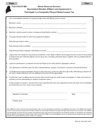Document preview: Form 941CF-ME Nonresident Member Affidavit and Agreement to Participate in a Composite Filing of Maine Income Tax - Maine