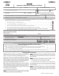 Form W-4ME &quot;Employee's Withholding Allowance Certificate&quot; - Maine
