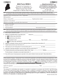 Form REW-5 &quot;Request for Exemption or Reduction in Withholding of Maine Income Tax on the Disposition of Maine Real Property&quot; - Maine, 2022