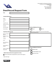 Document preview: Deed Record Request Form - Kentucky