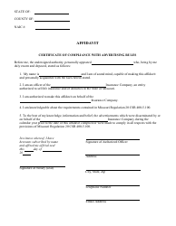 Certificate of Compliance With Advertising Rules - Missouri, Page 2