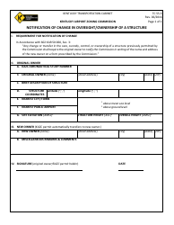 Form TC55-3 &quot;Notification of Change in Oversight/Ownership of a Structure&quot; - Kentucky
