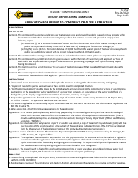 Form TC55-2 &quot;Application for Permit to Construct or Alter a Structure&quot; - Kentucky