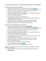 Fee Proposal Checklists for Agreements, Modifications and Statewides - Kentucky