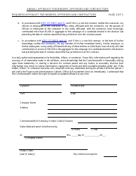 Annual Affidavit for Bidders, Offerors and Contractors - Kentucky, Page 2